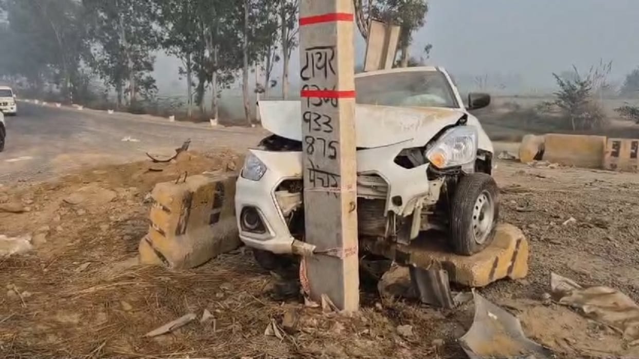 Fog and pollution hit along with cold: Five vehicles collided in Gohana, one died; a canter hit a car