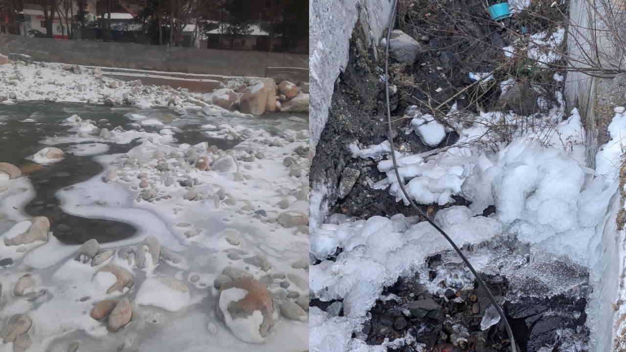 Dry cold Bhagirathi river starts freezing in Gangotri iron pipes of water supply burst in Harsil Uttarakhand