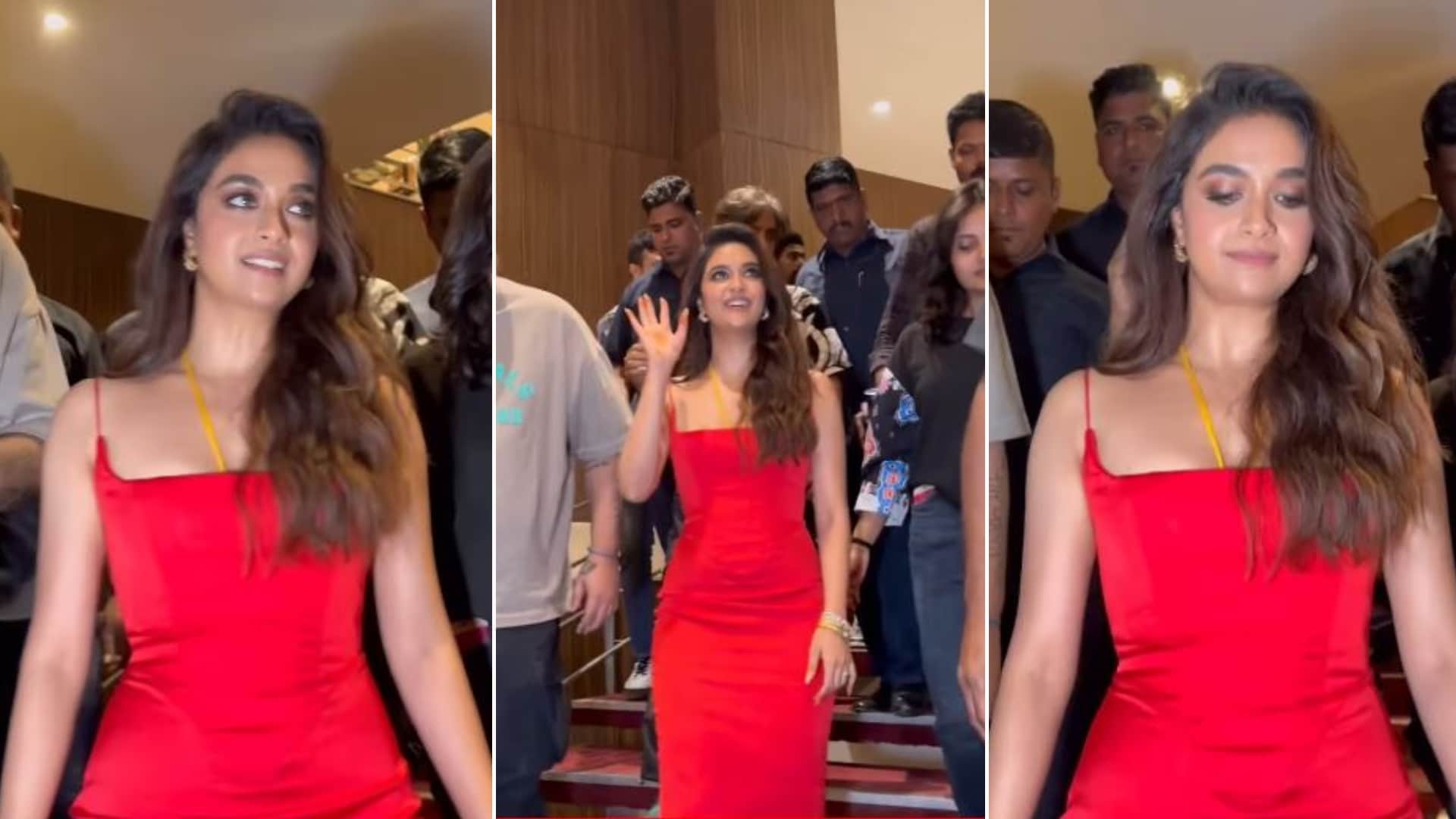 Keerthy Suresh Flaunts Mangalsutra at Baby John promotion varun dhawan wamiqa gabbi Videos goes Viral