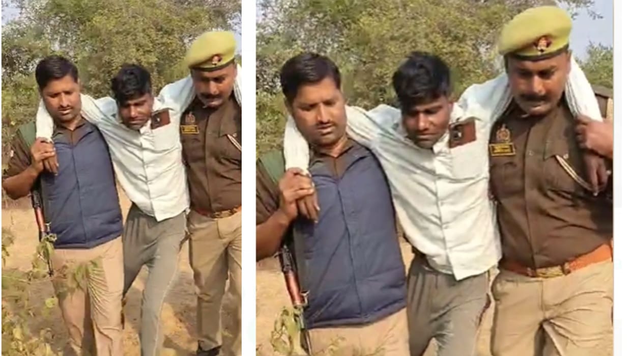 Police encounter with cow smuggling gang two arrested miscreant Govind shot