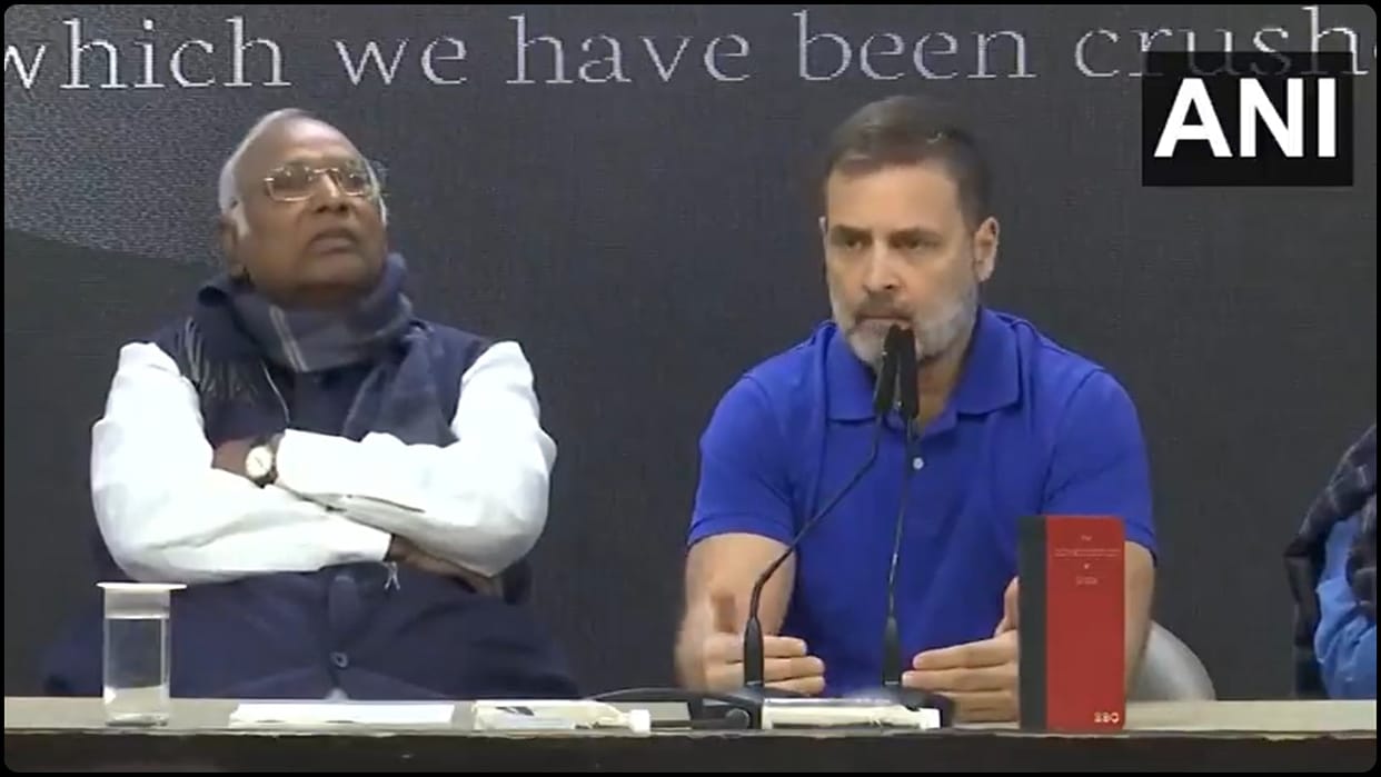Congress leader Kharge, rahul Gandhi press conference after case of pushing in parliament, News in hindi