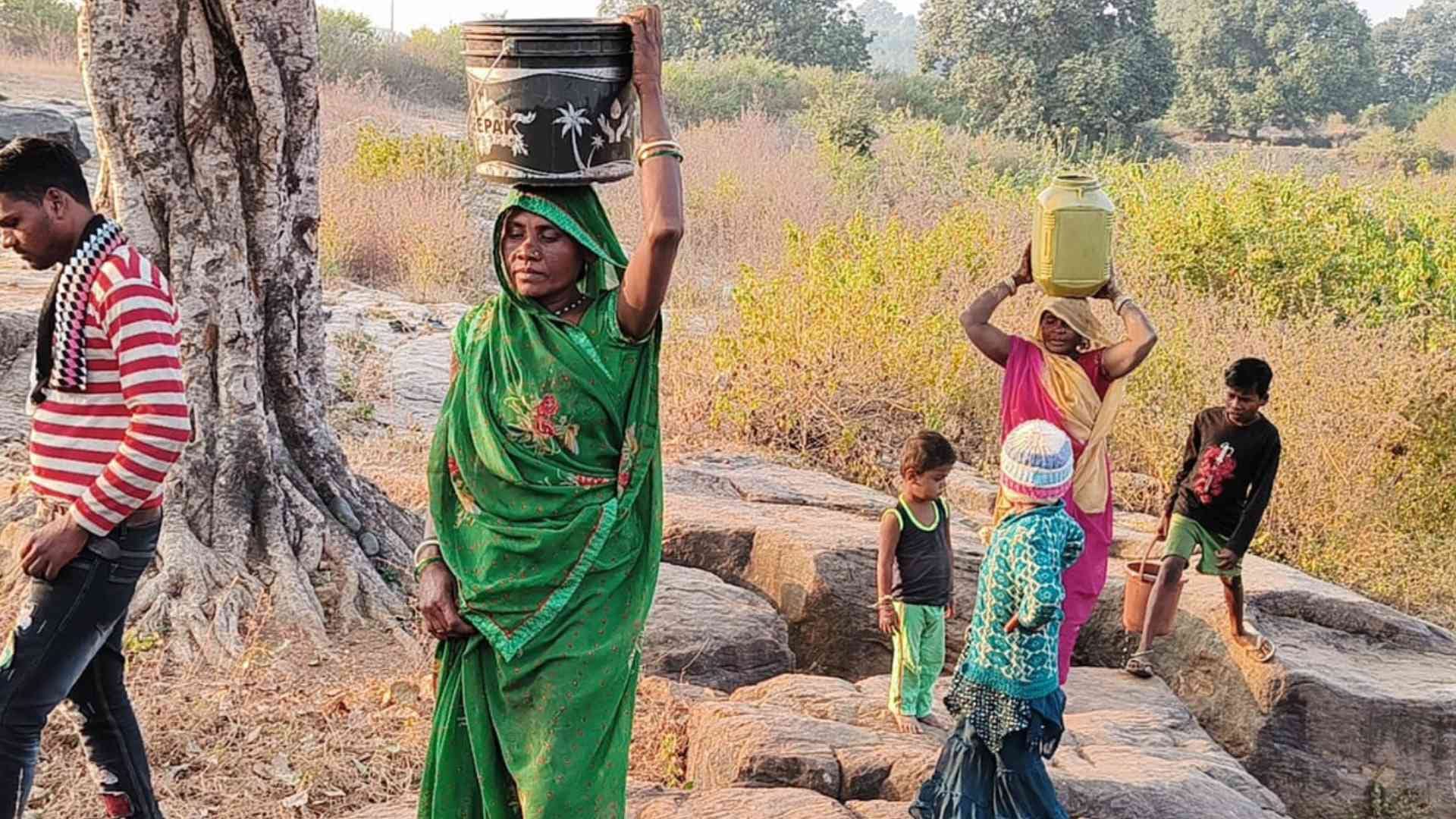 Villagers forced to drink dirty water from the canal in Maihar