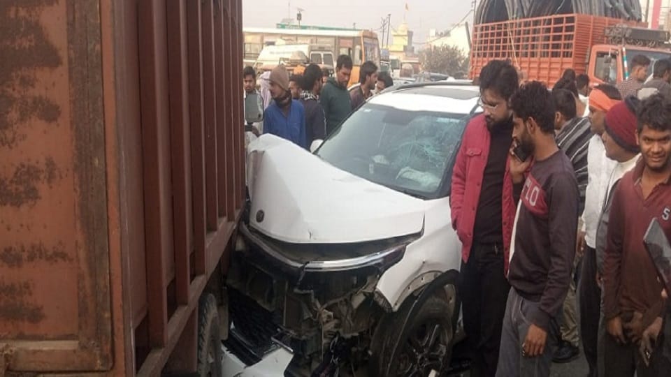 After hitting the bike rider, the car crossed the divider and collided with Max