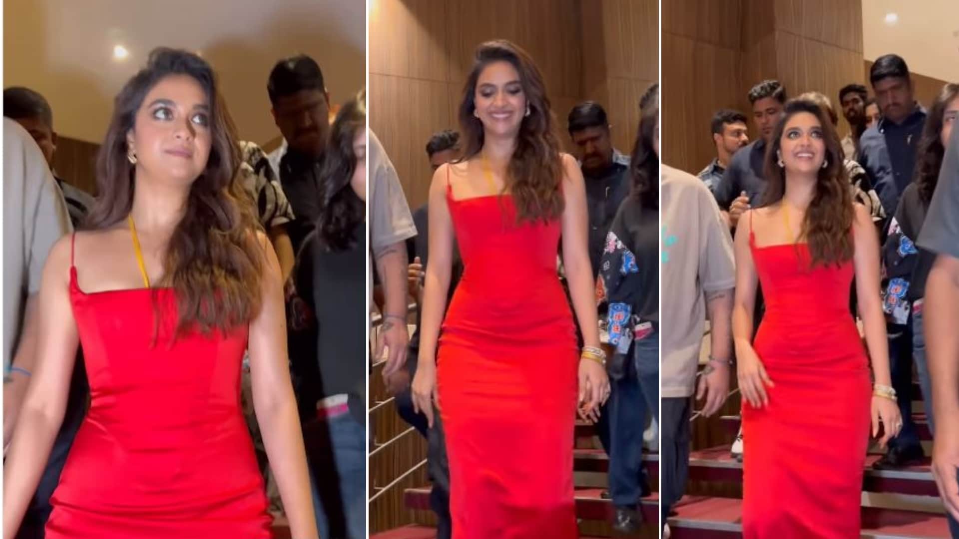 Keerthy Suresh Flaunts Mangalsutra at Baby John promotion varun dhawan wamiqa gabbi Videos goes Viral