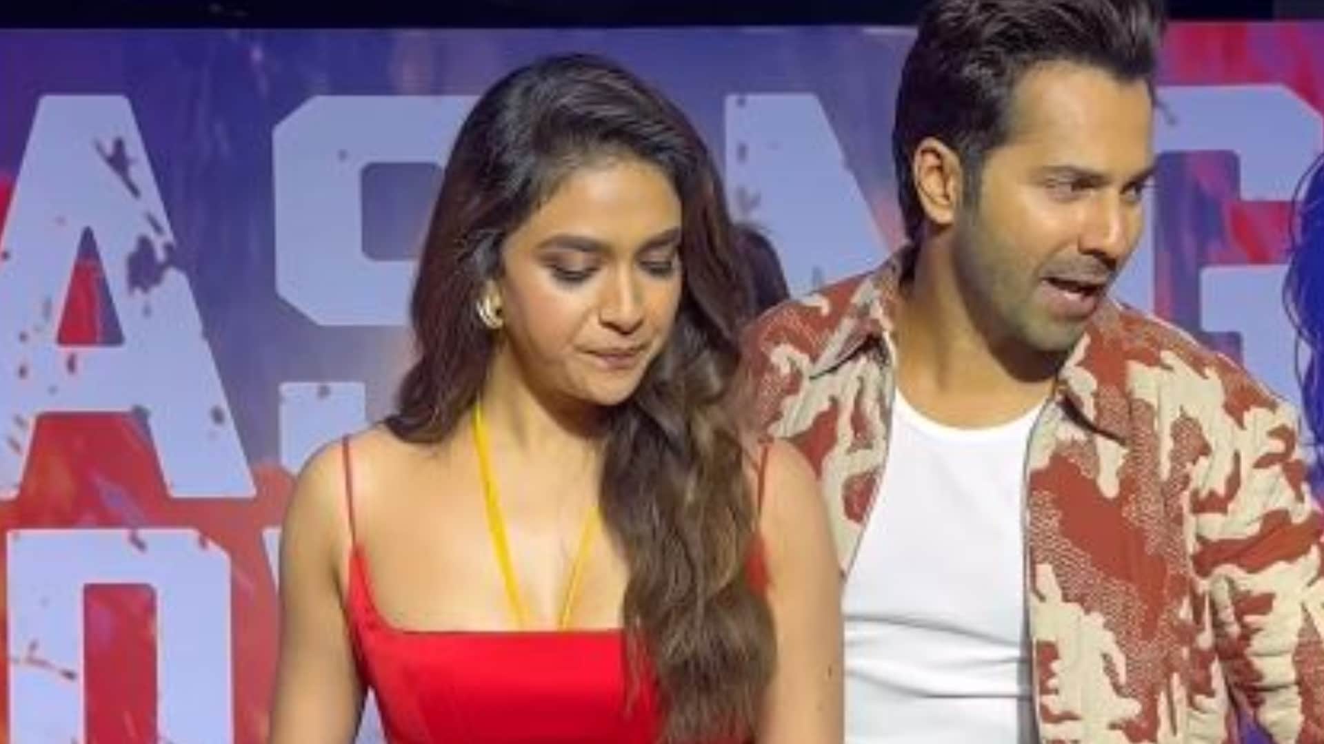 Keerthy Suresh Flaunts Mangalsutra at Baby John promotion varun dhawan wamiqa gabbi Videos goes Viral