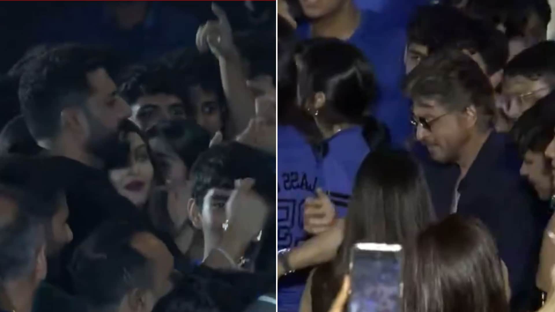 Aishwarya Rai Abhishek Bachchan SRK Suhana Dance Together on Deewangi at Aaradhya Abram Annual Day Dhirubhai