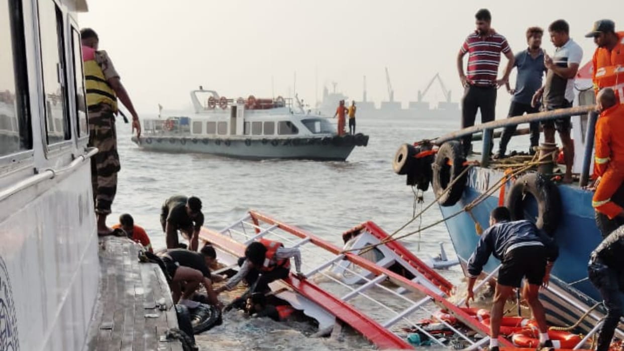 Police said Naval craft driver lost control during engine trials causing collision with ferry