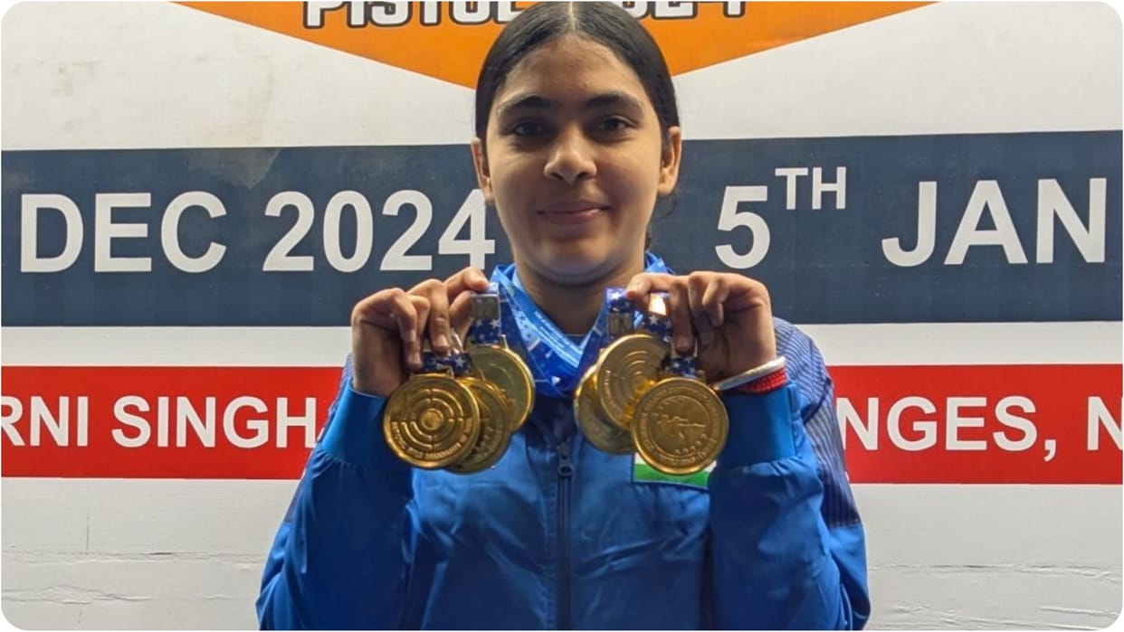 Young Haryana shooter Suruchi bags three air pistol gold medals at National Shooting Championship