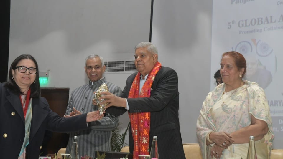 Vice President Jagdeep Dhankhar in Global Alumni Meet at Panjab University Chandigarh
