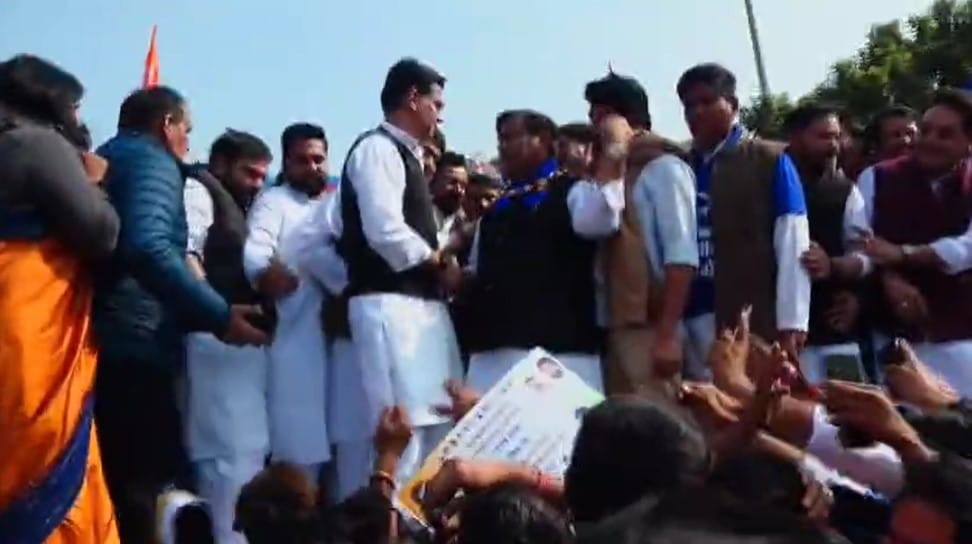 Ambedkar Protest In Jaipur:Youth Congress protests against unemployment in Rajasthan