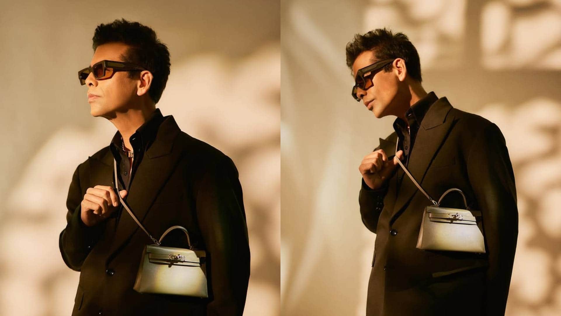 Karan Johar Look in Black Formals with Ladies purse goes viral he says fashion ka koi Gender Nahi hota