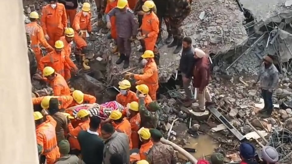 Five story building collapses in Mohali many people getting buried