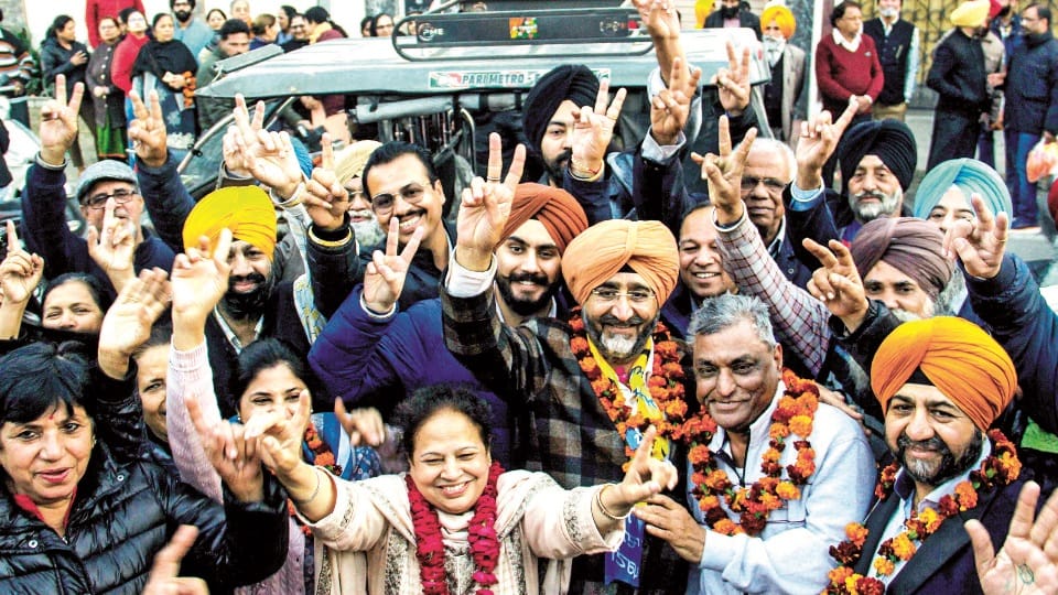 Punjab civic elections Aam Aadmi Party won three corporations Congress won two