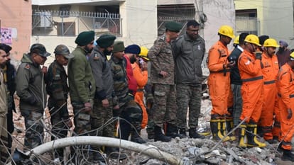 Video of collapse of four storey building in Mohali two dead body recovered yet Rescue operation continues