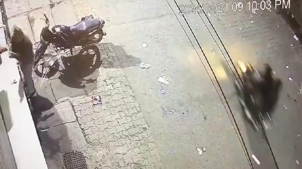 Bike riders ran away after shooting at the shutter of a sweet seller shop