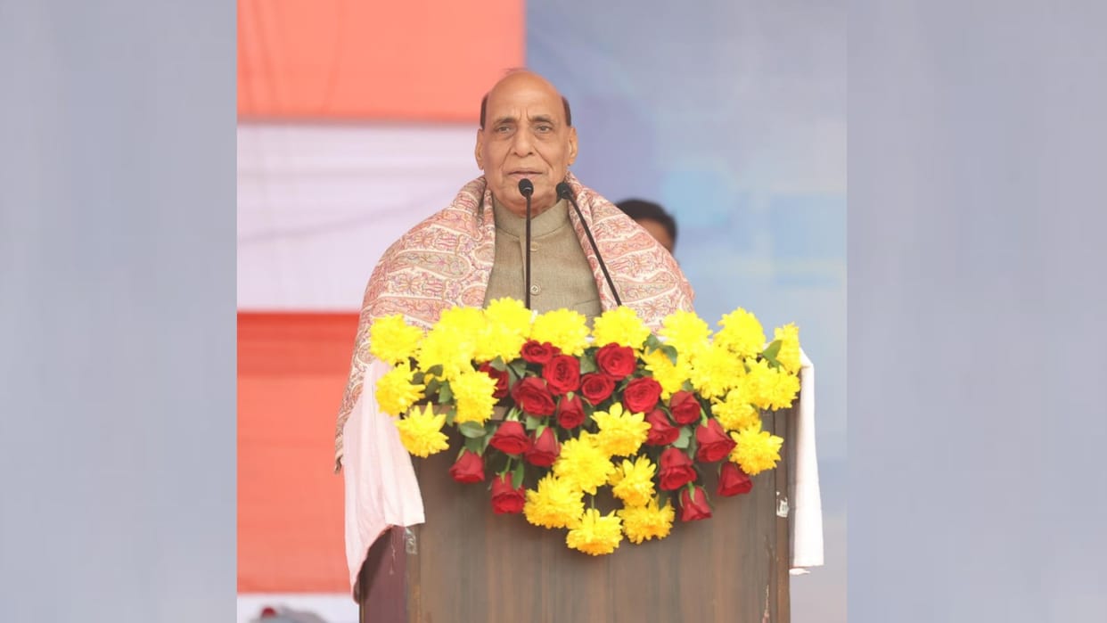 Defence minister Rajnath Singh in inaugration of Atal Swasthya Mela in Lucknow.