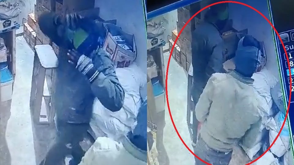 Shocking video from Sambhal: Strange story of thieves who broke into a shop, one danced, the other ate almonds