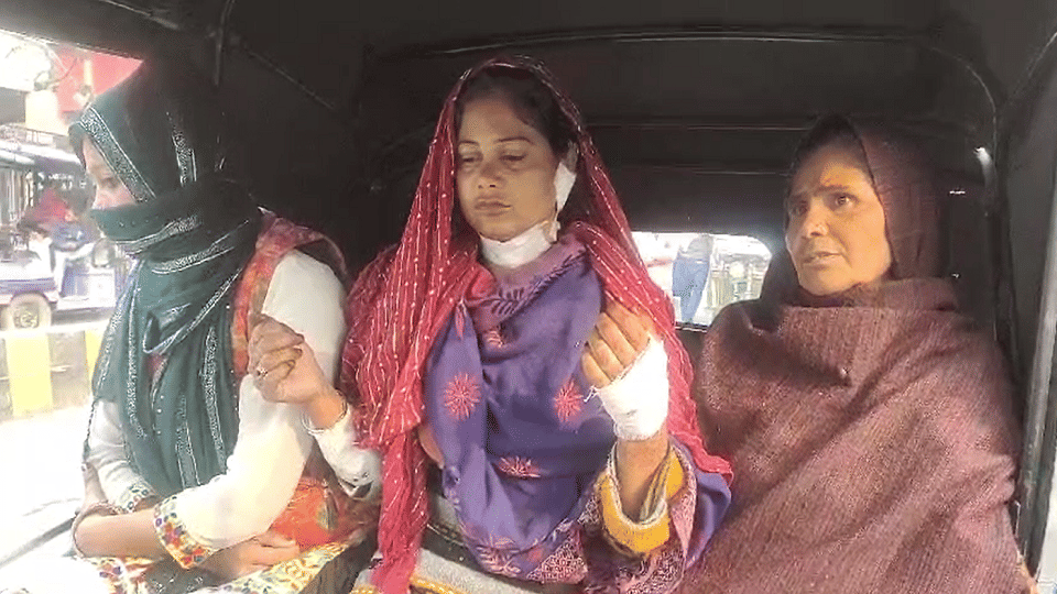 husband injured his wife by attacking her neck with scissors