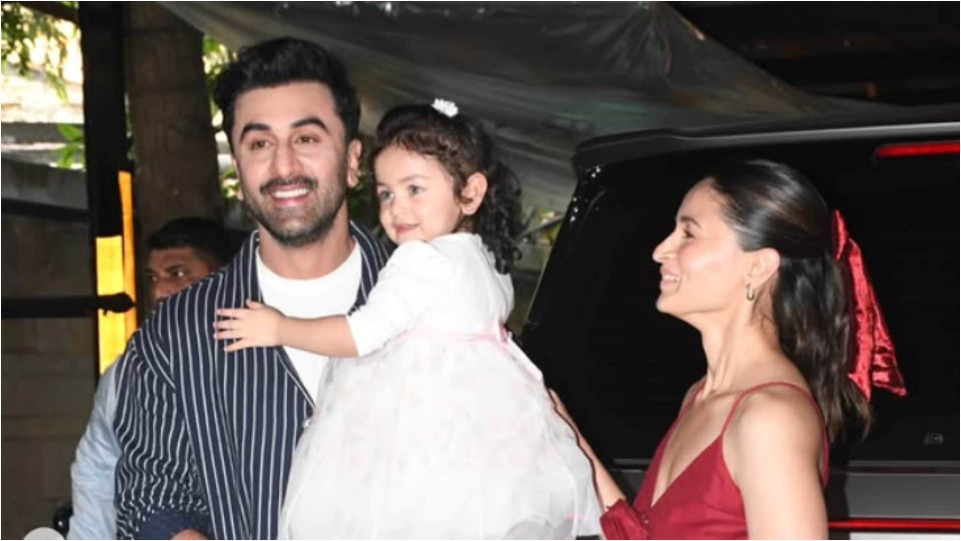 Ranbir Kapoor Alia Bhatt With Daughter Raha Reema Kapoor At late shashi kapoor house for christmas Brunch