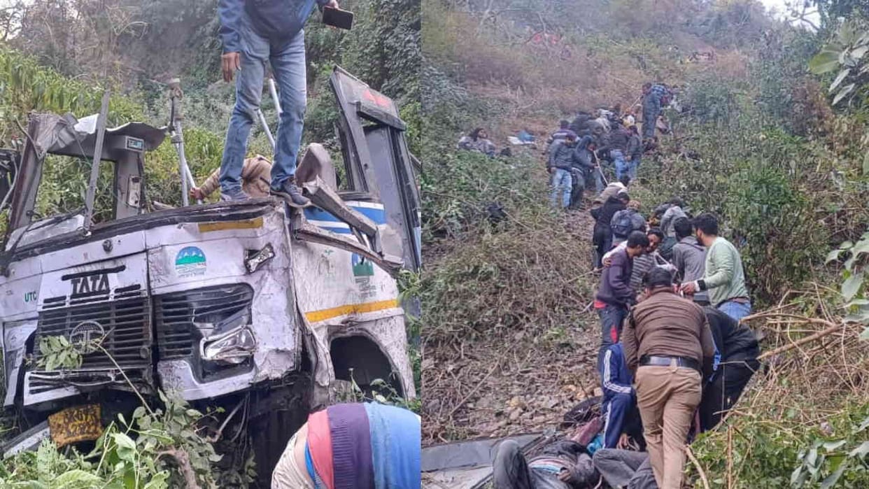 Bhimtal Bus Accident roadways bus Accident near Amdalli Death many people injured Almora Haldwani Watch Photos