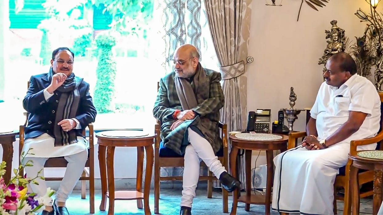 NDA leaders including Amit Shah, Chandrababu Naidu meet at BJP chief's residence