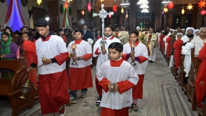 Christmas day: People of Christian community gathered in prayer meetings in churches