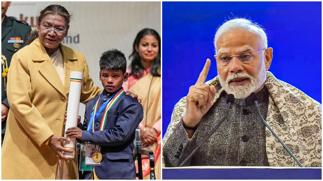 Rashtriya Bal Puraskar 2024: President Murmu honored 17 children from 14 states; PM Modi also met them