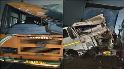 Roadways bus truck collides on Jhansi Kanpur highway seven passengers injured