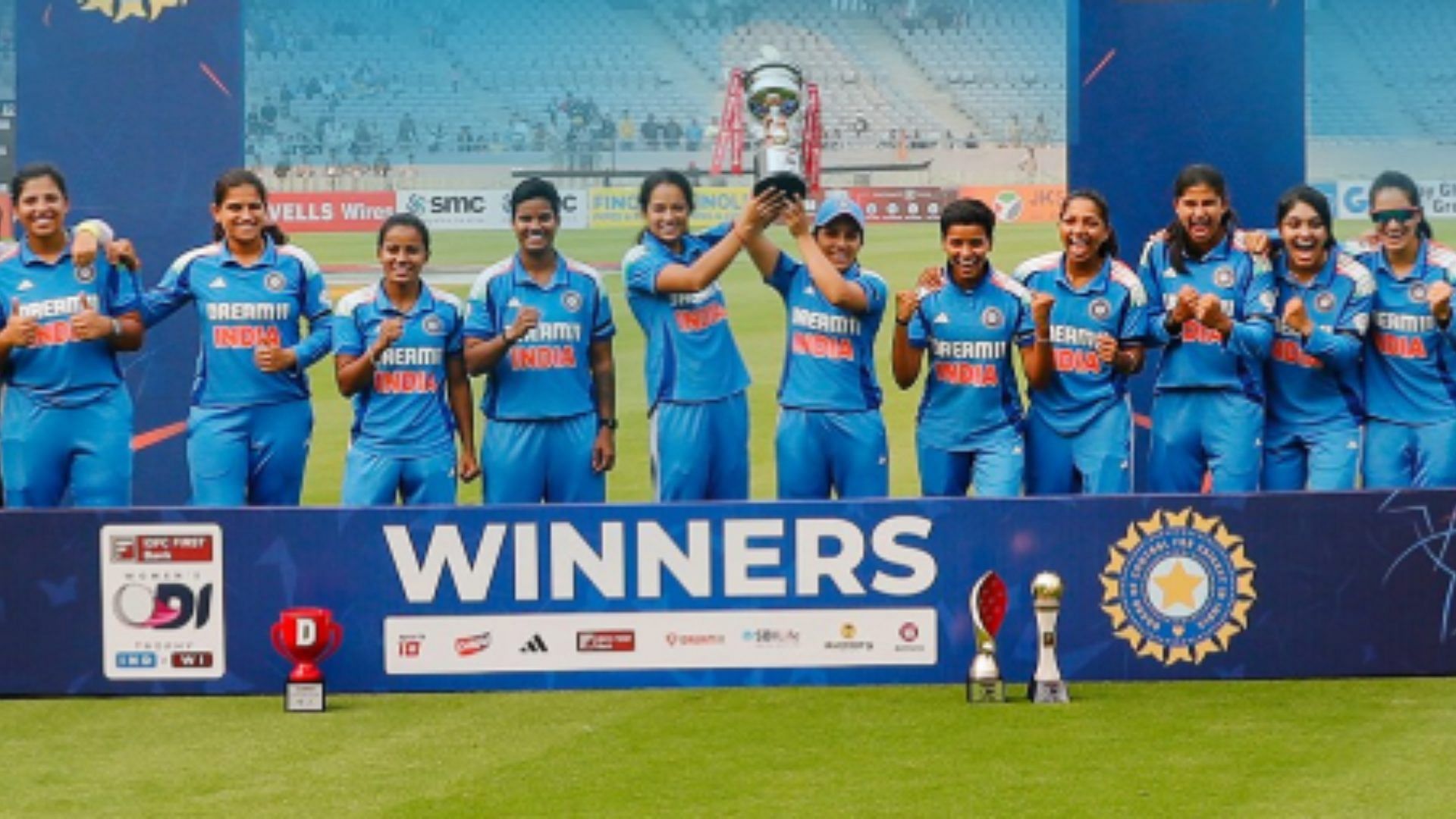 ind w vs wi w: indian womens team won third odi by five wickets deepti sharma took six wickets scorecard