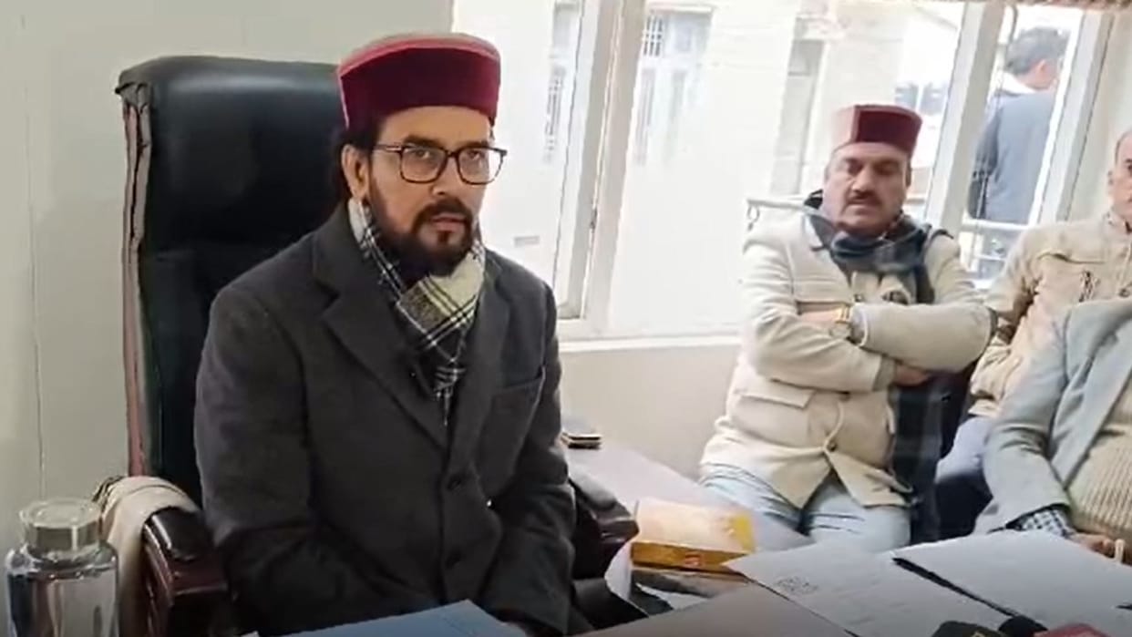 Press conference of former Union Minister and MP Anurag Thakur in Hamirpur