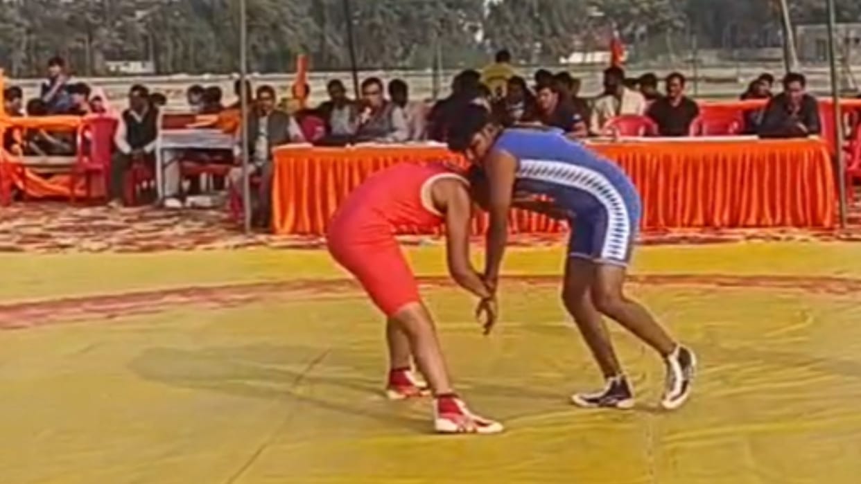 State level coordination junior girls wrestling competition organized final match played