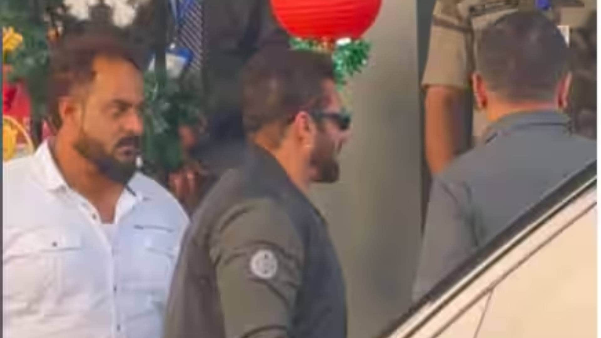 Salman Spotted at Kalina Airport With Zeeshan Siddique Heading To Jamnagar Video goes viral On Internet
