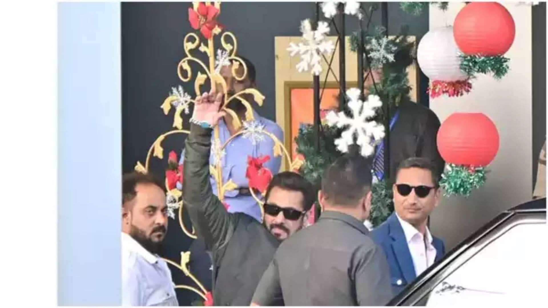 Salman Spotted at Kalina Airport With Zeeshan Siddique Heading To Jamnagar Video goes viral On Internet