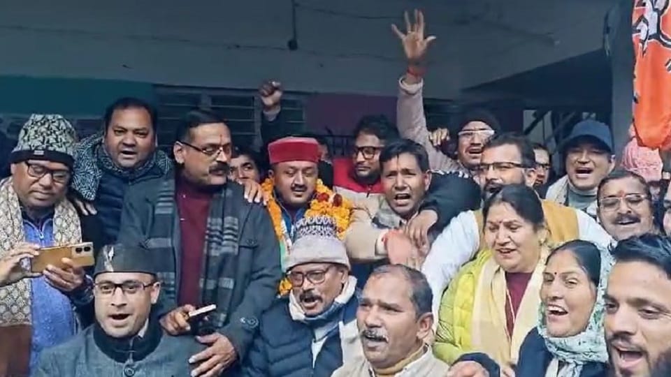 BJP candidate Anand Bisht filed nomination in Nagar Panchayat Ghansali.