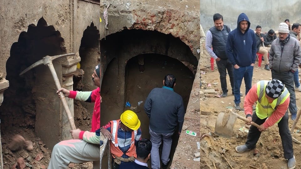 Sambhal Stepwell Another part of four doors was seen during excavation of the stepwell Up News in hindi
