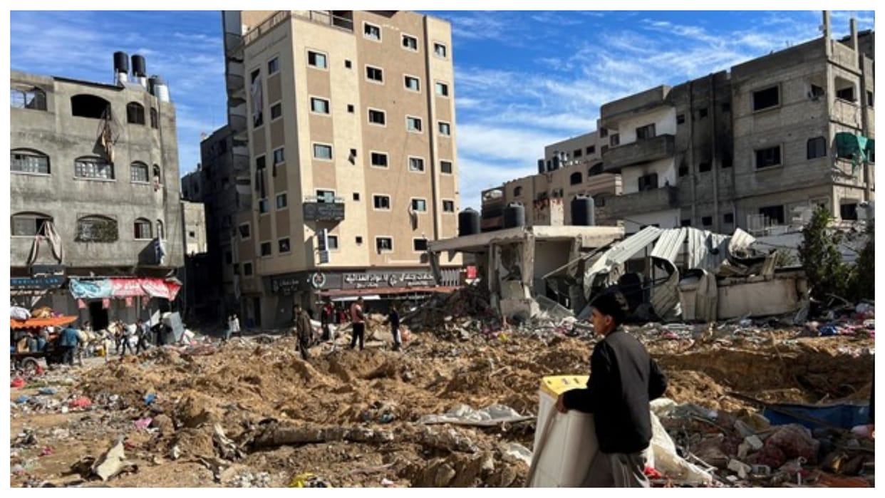 Several Palestinians killed while waiting for humanitarian aid across Gaza, health ministry says