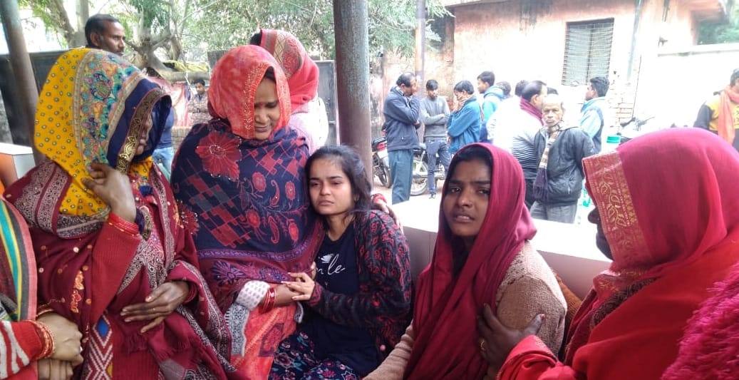 Unnao Accident High speed dumper hits bike mother and son crushed to death bodies sent for post mortem