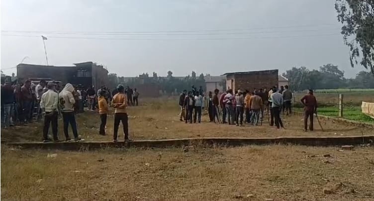 Leopard killed a buffalo calf dragged it into the fields and ate most of it SDO said a cage has been installed