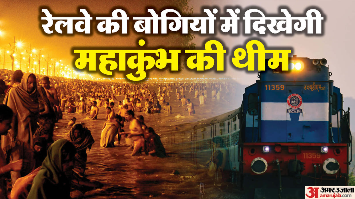 UP: A glimpse of Mahakumbh will be seen in trains going to Prayagraj, railway coaches are being designed in th