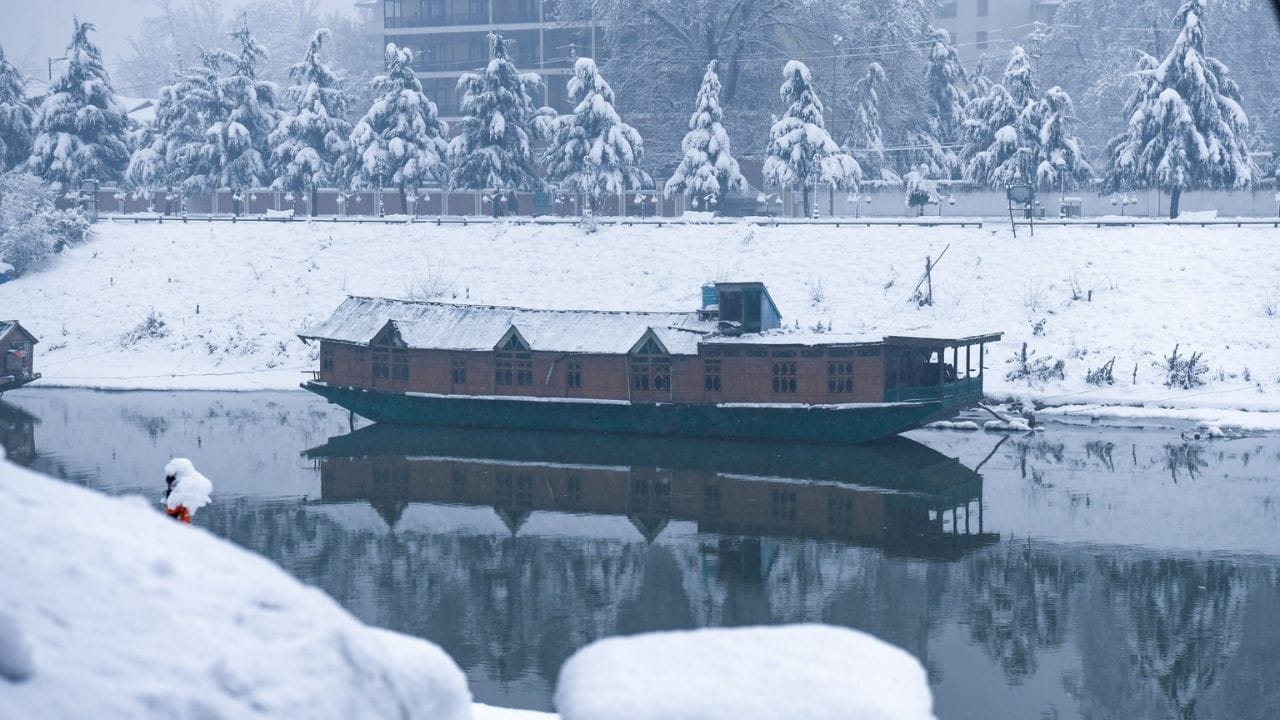 Srinagar Snowfall: Spectacular view of snowfall in Srinagar, see the winter beauty of the valleys in pictures.