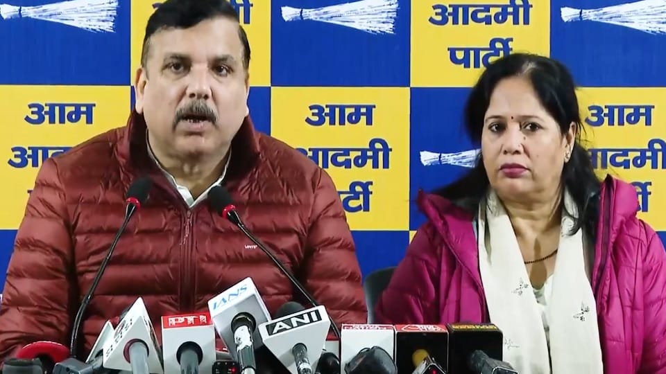 Aam Aadmi Party claims that BJP has given an application to cancel the vote of AAP MP Sanjay Singh's wife