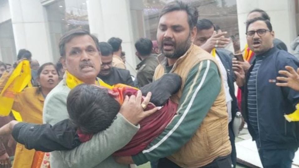 Two people injured after fiver shed collapses during annual function of Chitragupta Sabha ghaziabad