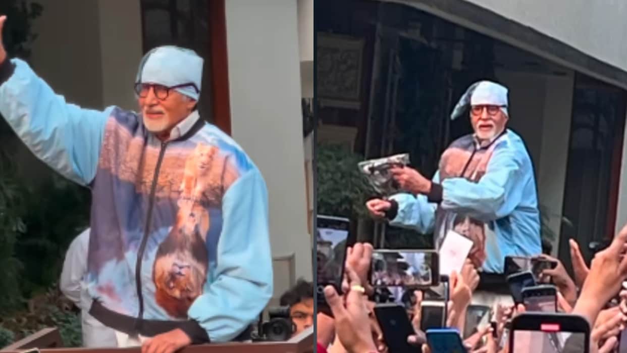 Amitabh Bachchan met fans outside Jalsa on Sunday gave gifts to fans see photos