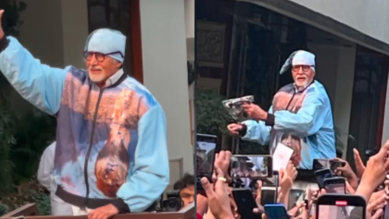 Amitabh Bachchan met fans outside Jalsa on Sunday gave gifts to fans see photos