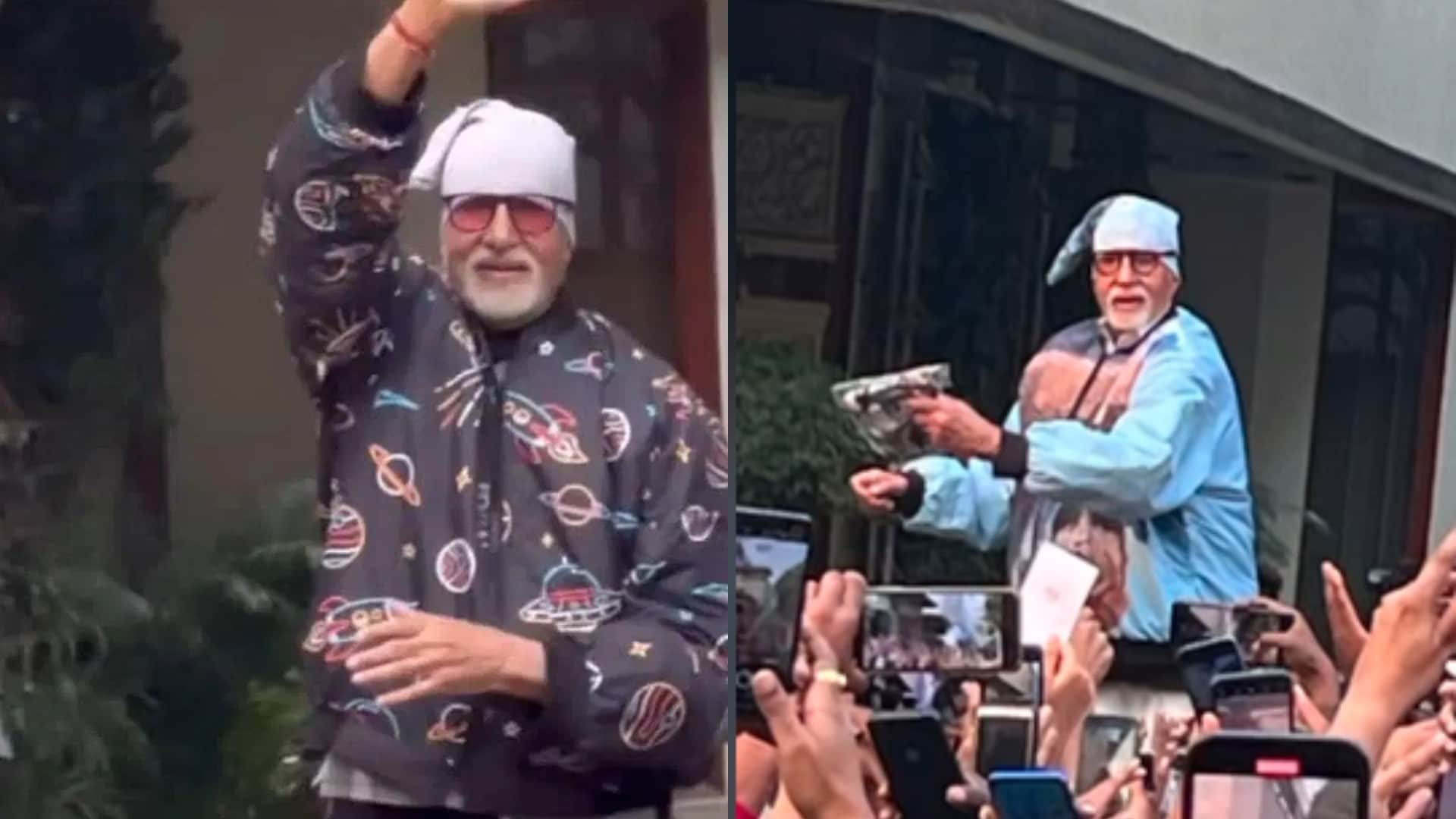 Amitabh Bachchan met fans outside Jalsa on Sunday gave gifts to fans see photos