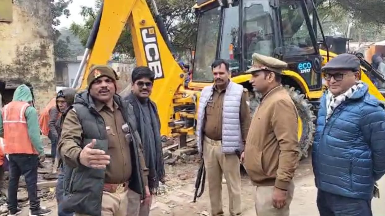 Bulldozers roared in the city in preparation for Maha Kumbh shops were demolished