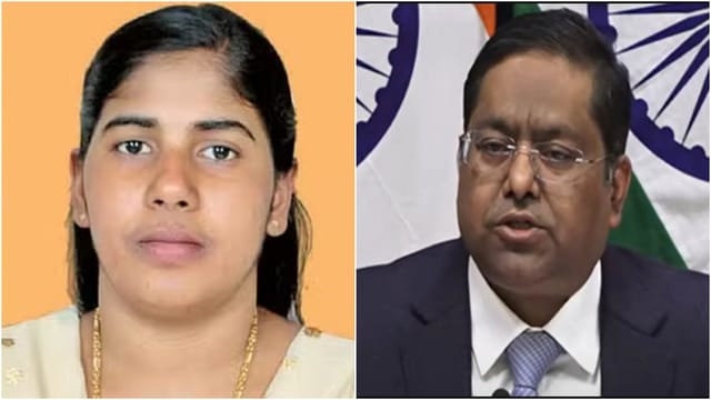 भारतीय नर्स निमिषा प्रिया और विदेश मंत्रालय के प्रवक्ता रणधीर जायसवाल।