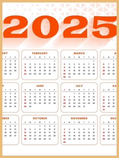 direction of new year calendar 2025
