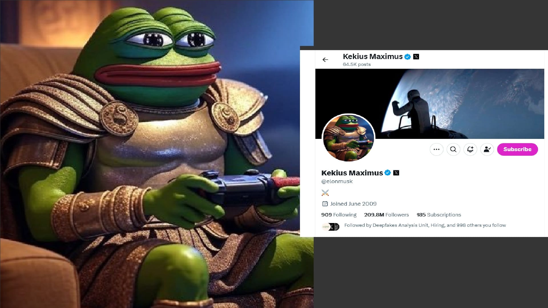 elon musk as Kekius Maximus