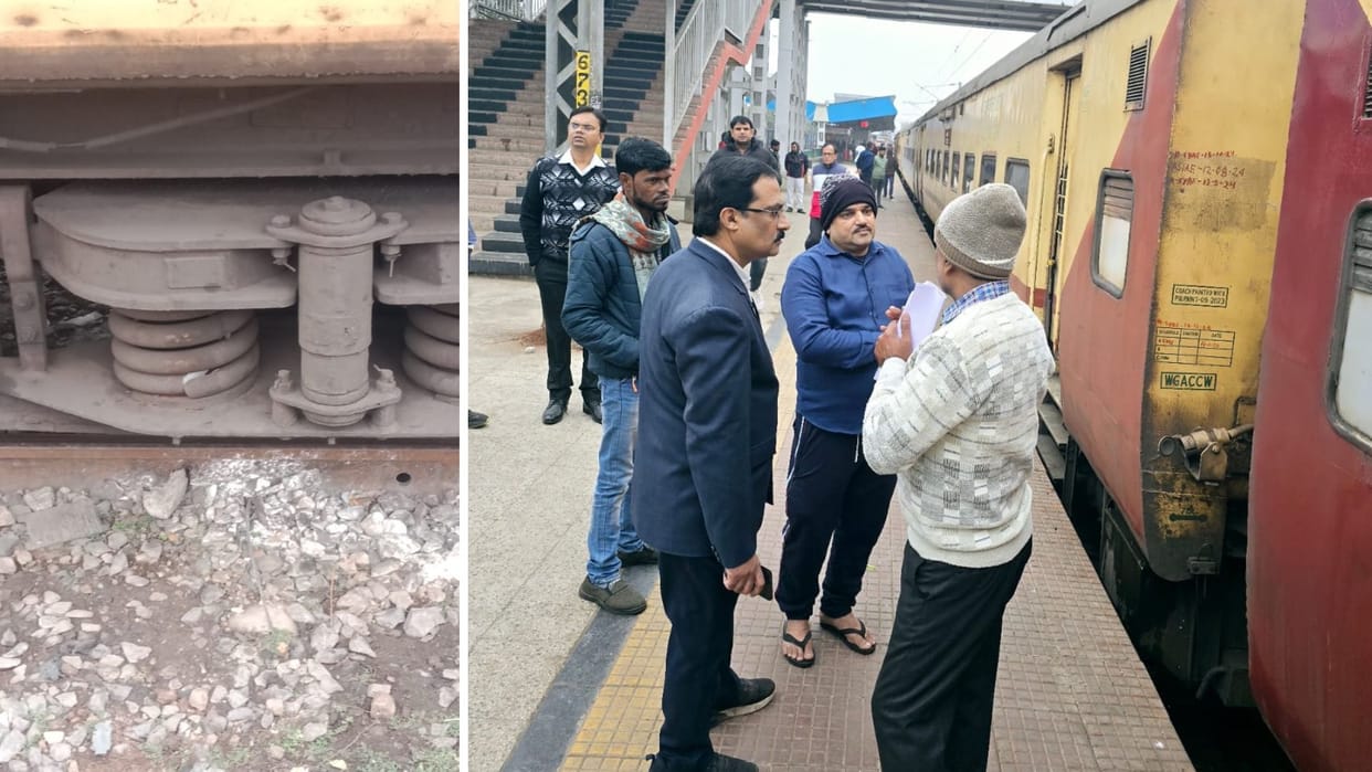 Big accident averted Netaji Express ran broken spring fault detected coach replaced pddu junction